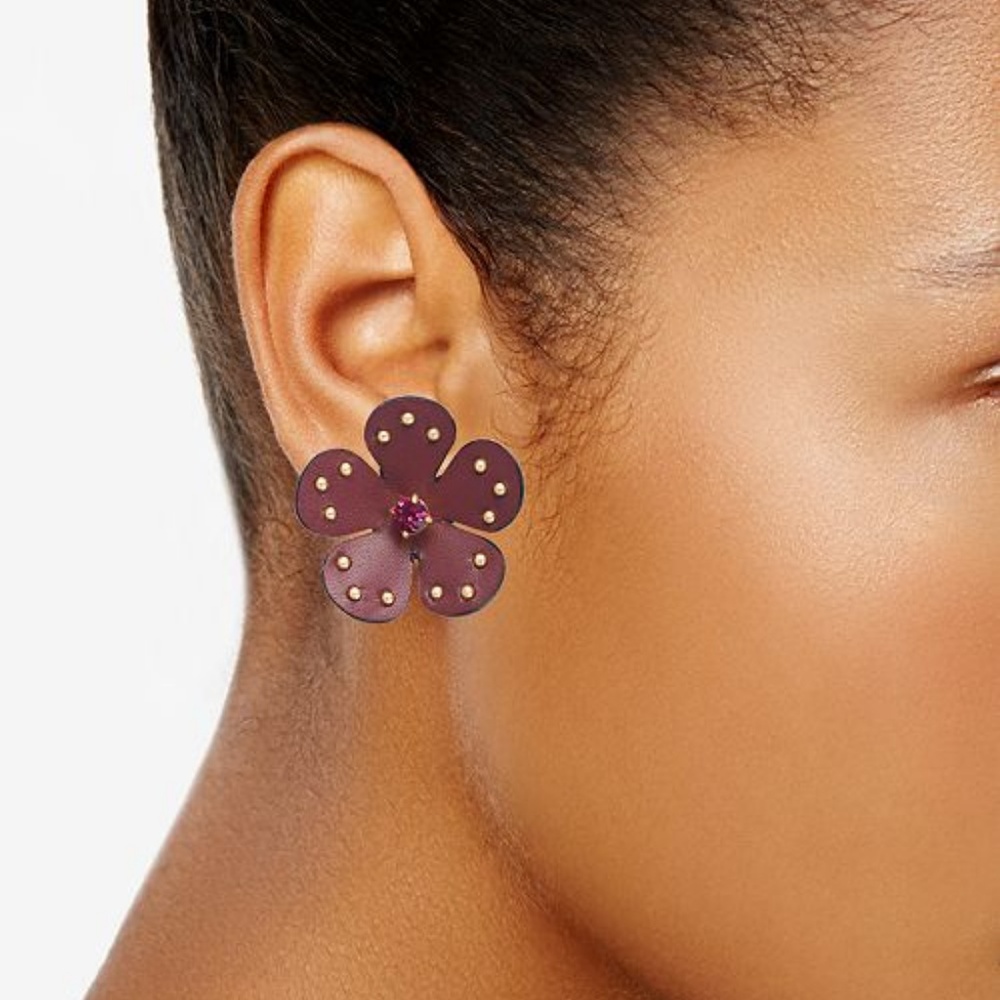 🔖KATE SPADE NY BLOOMING BLING LEATHER STUDS, NWT
